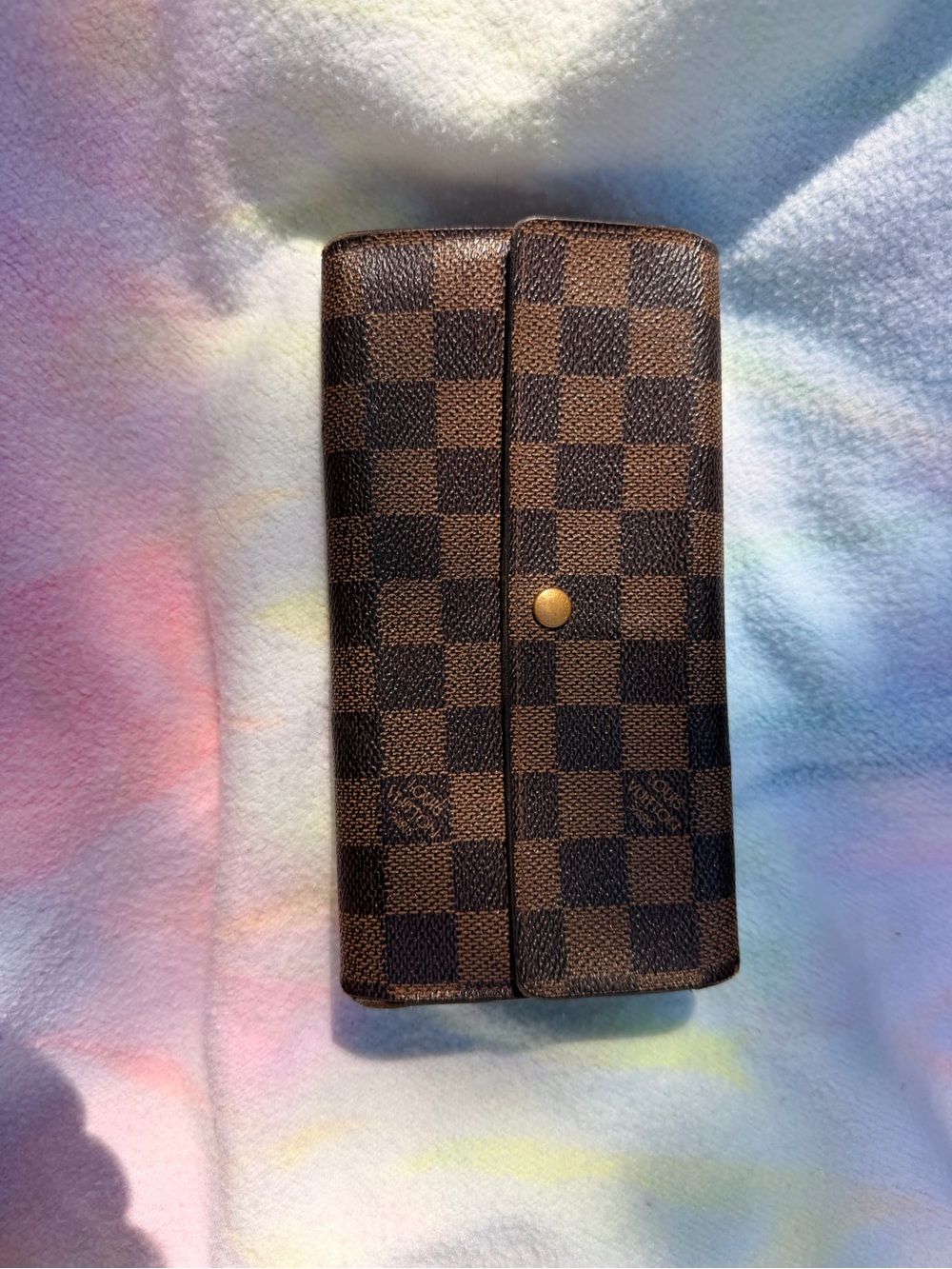 Authentic LV Damier Ébène Sarah Wallet